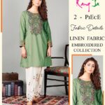 Winter Linen 2Piece Suit With Embroidered Trouser