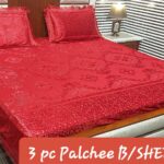 bed sheet in red colour