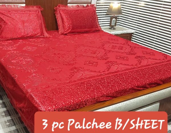 bed sheet in red colour
