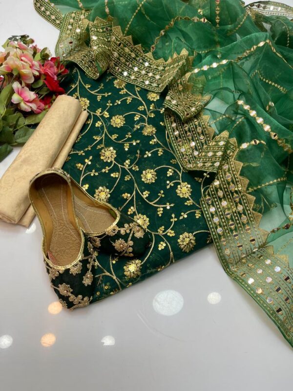 Organza dress in cgreen colour