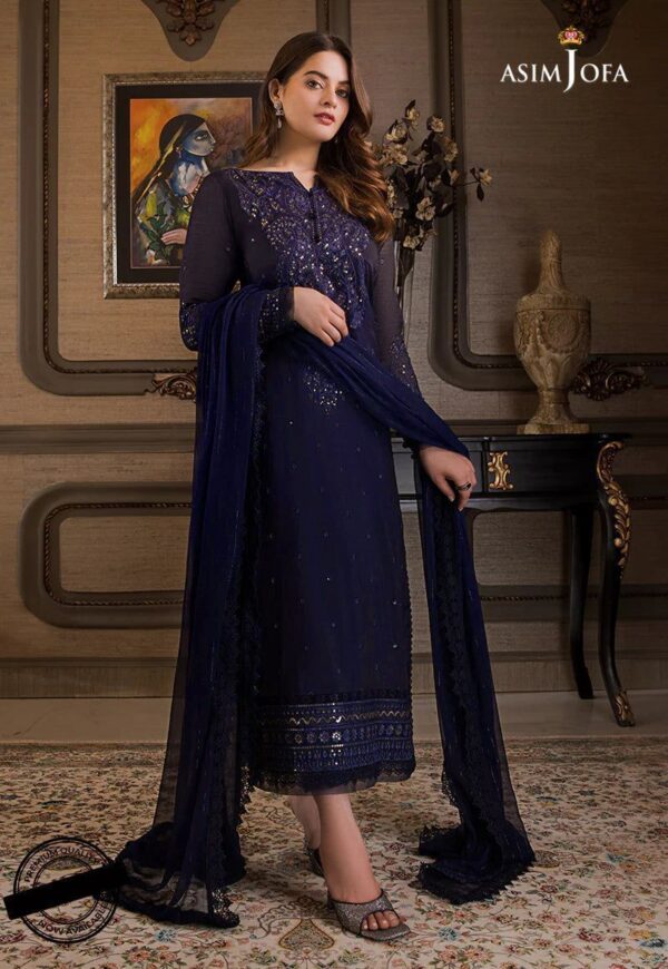 asimjofa in blue colour dress