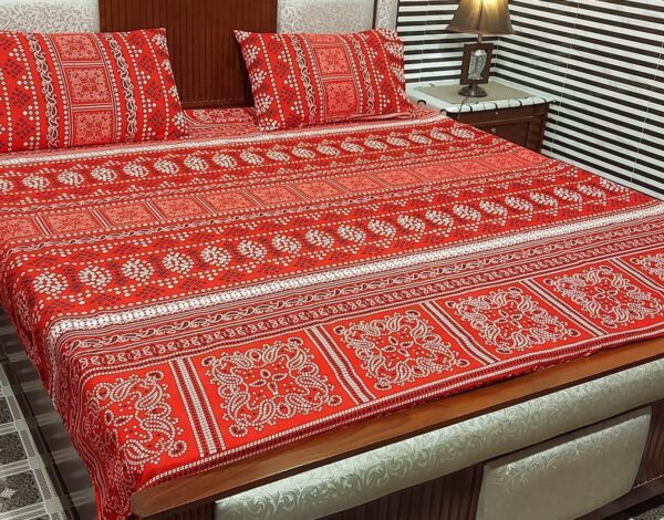 bedsheet in red colour