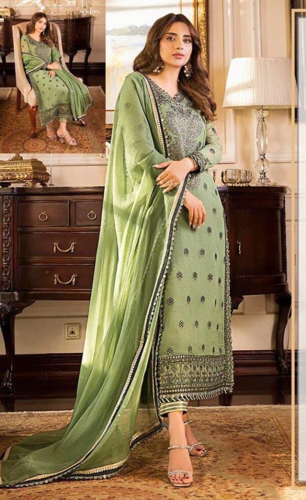 ORGANZA EMBROIDERED 3PIECE SUIT