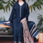 dhanak embroidered 3 piece suit