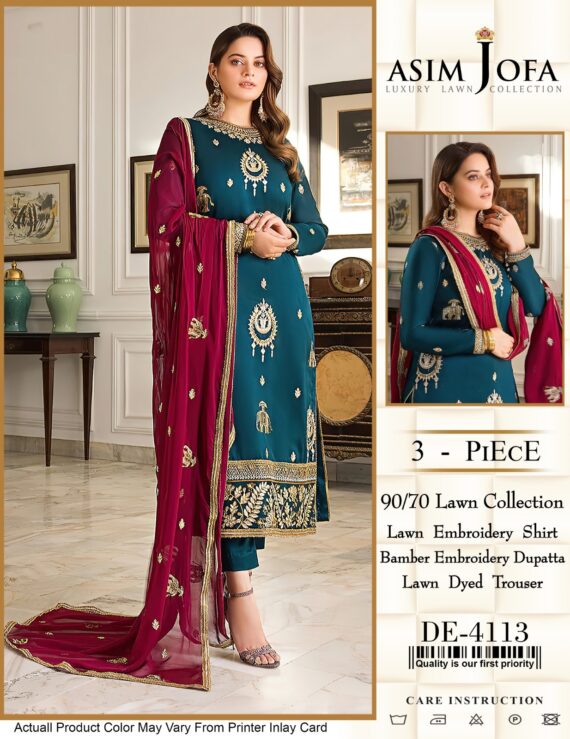 lawn embroidered suit