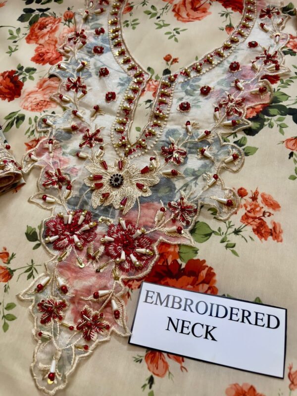 embroidered neck